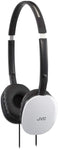 JVC Black Flat and Foldable Colorful Flats On Ear Headphone with 3.94 foot Gold Plated Phone Slim Plug HAS160B