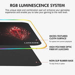 LED RGB Gaming Mouse Pad - 10 Light Modes Extended Computer Keyboard Mat with Durable Stitched Edges and Non-Slip Rubber Base, High-Performance Large Mouse Pad Optimized for Gamer 31.5X11.8X0.15Inch