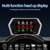 Car HUD OBD2/GPS Dual Systems Head Up Display iKiKin Digital Car GPS Speedometer with Compass Test Brake Test Fault Code Reader Engine RPM OverSpeed Alarm Water Temperature for All Vehicle