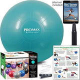 PRO MAX Exercise Ball by SmarterLife - Professional Grade Yoga Ball for Balance, Stability, Fitness, Pilates, Birthing, Therapy, Office Ball Chair, Classroom Flexible Seating