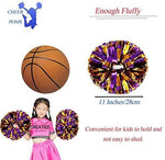 4Pcs Metallic Cheerleading Pom Poms for Kids, Creatiee 2 Pair Cheerleader Cheering Squad Pompoms for Boy Girl School Sports Games Team Spirit Cheer