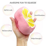 UMIKU 4.3" Jumbo Slow Rising Squishies Cheeki Lemon Squishy Cream Scented Charms Kawaii Squishy Toys for Kids and Adults(Pink)