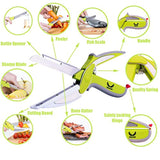 Kitchen Shears Scissors Food Chopper Clever Fruit Cutter Knives with Built-in Cutting Board