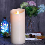 Luminara Flameless Candle Set of 3pcs,3.5-Inch by 5/7/9-Inch Pillar Candle with Moving Wick,Ivory