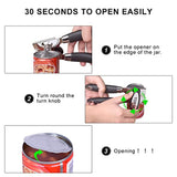 Can Opener, Can Opener Manual Food-Safe FDA Stainless Steel, NO-Rust, Ergonomic Anti Slip Design Big Knob For Easy Turn,Home Restaurant Smooth Edge Can Openers Suitable For The Elderly