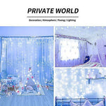 Juhefa Curtain Lights, USB Powered Fairy Lights String,IP64 Waterproof & 8 Modes Twinkle Lights for Parties, Bedroom Wedding,Valentines' Day Wall Decorations (300 LEDs,9.8x9.8Ft, Warm White)