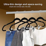TIMMY Clothes Hangers with Clips 20 Pack Nonslip Velvet Hangers for Pants Hangers,Skirt Hangers with Heavy Duty 360 Swivel Hook