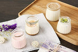 Encheng 4 oz Clear Glass Jars With Lids,Glass Yogurt Container With Caps(PE),Replacement Glass Pudding Jars Yogurt Jars,Clear Glass Containers For Milk,Ramekin,Jams,Jelly,Mousse 20 Pack