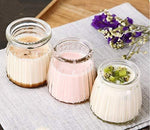 Encheng 4 oz Clear Glass Jars With Lids,Glass Yogurt Container With Caps(PE),Replacement Glass Pudding Jars Yogurt Jars,Clear Glass Containers For Milk,Ramekin,Jams,Jelly,Mousse 20 Pack