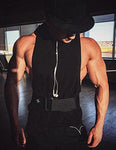 Daupanzees Mens Workout Hooded Tank Tops Sleeveless Gym Hoodies with Kanga Pocket Cool and Muscle Cut