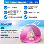 Baby Beach Tent, Pop Up Portable Sun Shelter with Pool, 50+ UPF UV Protection & Waterproof 300MM, Summer Outdoor Baby Tent for Aged 0-4 Infant Toddler Kids Parks Beach Shade by TURNMEON