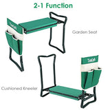 TomCare Garden Kneeler Seat Garden Bench Garden Stools Fordable Stool with Tool Bag Pouch EVA Foam Pad Outdoor Portable Kneeler for Gardening(Large-21.65" x 10.62" x 18.89",Green)