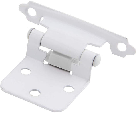 Silverline SH5001-WT Self Close Hinge Cabinet Hardware 20 Pack (10 Pairs) Face Mount Overlay Variable White Coated