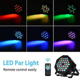 Luditek DMX Stage Lights, 36 LED DJ Par Lights with Remote,Sound Activated Stage Lighting for Dance Party DJ Show-2 Pack