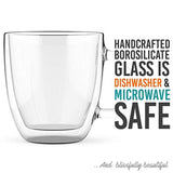 Large Coffee Mugs, Double Wall Glass Set of 2, 16 oz - Dishwasher & Microwave Safe - Clear, Unique & Insulated with Handle, By Elixir Glassware