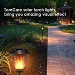 TomCare Solar Lights Solar Torches Lights Waterproof Flickering Flames Torches Lights Outdoor Solar Powered Path Lights Dancing Flame Lighting Dusk to Dawn Auto On/Off for Garden Patio Yard(2)