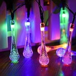 SUPSOO Solar String Lights 40 LED Water Drop Solar Waterproof Lights for Garden, Patio, Yard, Home, Parties - White