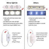 LED Vanity Mirror Lights Kit, 3M/10Ft Ultra Bright White LED Lights Strip Dimmable Makeup Mirror Lights Waterproof LED Module Lights, 6000K 1200LM,Mirror Not Included