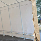 Outsunny 17’ x 10.5’ Heavy Duty Enclosed Vehicle Shelter Carport - Beige