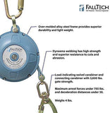 FallTech 7276WR Contractor/Dyneema Web SRL- Glass-Filled Nylon Housing, Dyneema Web, Connecting Carabiner, Load-Indicating Swivel Carabiner, 20', Blue