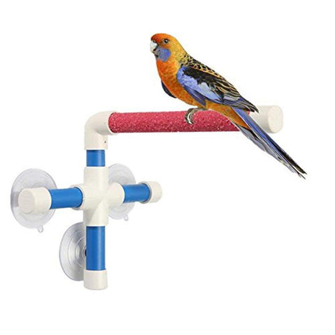 Portable Suction Cup Shower Perch Stand for Bird Parrot Macaw Cockatoo African Greys Budgies Parakeet Cockatiel Conure Lovebirds Bath Perch Toy