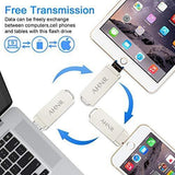 USB Flash Drives for iPhone 128GB [3-in-1] OTG Jump Drive, AHNR Thumb Drives External Micro USB Memory Storage Pen Drive, USB 3.0 Flash Memory Stick for iPhone, iPad, iOS, Android, PC(Silver)