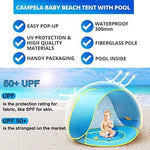 Baby Beach Tent, Pop Up Portable Sun Shelter with Pool, 50+ UPF UV Protection & Waterproof 300MM, Summer Outdoor Baby Tent for Aged 0-4 Infant Toddler Kids Parks Beach Shade by TURNMEON