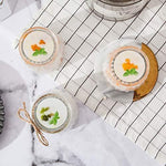 Encheng 4 oz Clear Glass Jars With Lids,Glass Yogurt Container With Caps(PE),Replacement Glass Pudding Jars Yogurt Jars,Clear Glass Containers For Milk,Ramekin,Jams,Jelly,Mousse 20 Pack