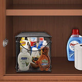Sorbus Cabinet Organizer Drawer with Cover—Mesh Storage Organizer w/ Pull Out Drawers—Stackable, Ideal for Countertop, Cabinet, Pantry, Under the Sink, Desktop and More (Silver Bottom Drawer)