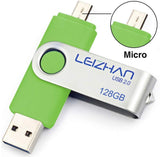 LEIZHAN OTG 32GB USB Flash Drive USB 2.0 Micro USB Pen Drive Memory Stick u Disk (Blue)