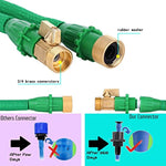 Elite4 100ft Expandable Garden Hose, Leakproof Patent Connector Flexible Water Hose, 3/4" Solid Brass Fittings -No-Kink, 9 Function Spray Included