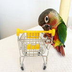 awtang Mini Supermarket Shopping Cart Trolley Bird Parrot Pet Toy Box Funny Toy