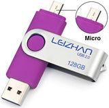 LEIZHAN OTG 32GB USB Flash Drive USB 2.0 Micro USB Pen Drive Memory Stick u Disk (Blue)