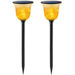 TomCare Solar Lights Solar Torches Lights Waterproof Flickering Flames Torches Lights Outdoor Solar Powered Path Lights Dancing Flame Lighting Dusk to Dawn Auto On/Off for Garden Patio Yard(2)