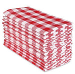 Cloth Napkin In Gingham Plaid Check Fabric-18x18 Red White, Wedding Napkins,Cocktails Napkins,Fabric Napkins,Cotton Napkins Mitered Corners & Generous Hem, Machine Washable Dinner Napkins Set of 12