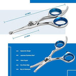 Elfirly Pro Dog Grooming Scissors, Straight Pet Grooming Shears, with Safety Round Tip, Ball Point for Easy and Safe use. | Premium Sharp Long Lasting Professional Hair Trimming Scissors