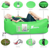 Inflatable Lounger Air Sofa Pouch Inflatable Couch Air Chair Hammock with Pillow Portable Waterproof Anti-Air Leaking for Outdoor Camping Hiking Travel Pool Beach Picnic Backyard Lakeside Christmas