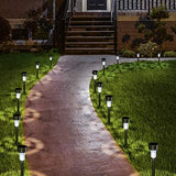 ATHLERIA 16 Pack Solar Lights Outdoor Pathway,Solar Walkway Lights Outdoor,Garden Led Lights for Landscape/Patio/Lawn/Yard/Driveway-Cold White (Stainless Steel)