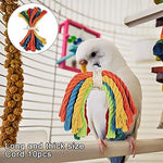 7pcs Birds Cage Swing Set Parrots Toys with Bell Colorful Chewing Hanging Hammock for Parakeets, Macaws, Conures, Budgies, Lovebirds, Mynah, Cockatiel, Finches