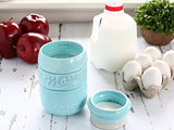 Mason Jar Measuring Cups Set - Set of 4 Ceramic Measuring Cups (1/4, 1/3, 1/2, 1 cup) in Rustic, Antique, Farmhouse Design Perfect for Your Kitchen by Sparrow Decor (Blue)