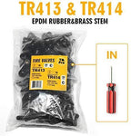 TQ Pro. TR414 Rubber Snap-in Tire Valve Stem (100pcs/bag) (Valve Tool in)