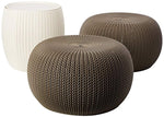 Keter 232044 Urban Knit Pouf Set, Brown/Taupe