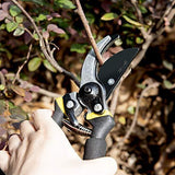 Bekhic 8" Professional Garden Clippers, Branch Scissors & Rose Pruning Shears,Hand Pruners with Ergonomic Handles, Shock-Absorbent Spring & Safety Lock,Bypass Pruning Shears for (Upgraded Version)