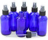 SimpleHouseware 6PK 4oz Cobalt Blue Glass Bottles with Mist Sprayer