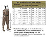 Tung Hsing Lon Fishing Chest Waders for Men Women with Cleated Bootfoot Hunting Waders Fishing Overalls Waterproof and Breathable