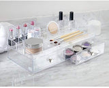 iDesign 3-Drawer Plastic Vanity Organizer, Compact Slim Storage Organization Drawers Set for Cosmetics, Dental Supplies, Hair Care, Bathroom, Dorm, Desk, Countertop, Office, 6.5" x 7" x 5", Clear