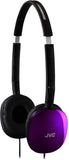 JVC Black Flat and Foldable Colorful Flats On Ear Headphone with 3.94 foot Gold Plated Phone Slim Plug HAS160B