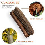 TAKAVU 6.7" Horsehair Shoe Shine Brush - 100% Soft Genuine Horse Hair Bristles - Unique Concave Design Wood Handle - Comfortable Grip, Anti Slip - for Boots, Shoes & Other Leather Care (#1)