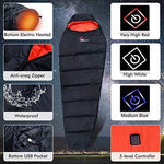 FIRSERMO Electric Heated Sleeping Bag Lightweight Portable Waterproof Comfort Mummy Bags, Perfect for Adults Camping/Hiking