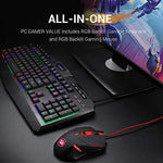 Redragon S101 PC Gaming Keyboard and Mouse Combo Wired LED RGB Backlit with Multimedia Keys Wrist Rest Mouse with 3200 DPI for Windows Computer Gamers (Gaming Mouse and Keyboard Set)